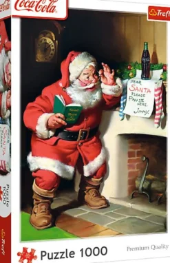 Puzzle 1000 Coca-Cola Christmas: Mikołaj przy kominku