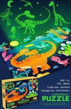 Puzzle 96 Dinozaury świecące w ciemności