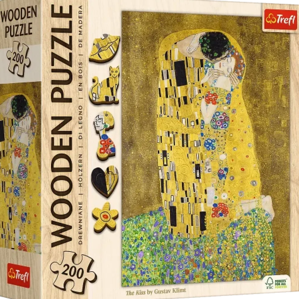 Puzzle drewniane 200 - Pocałunek - Gustav Klimt