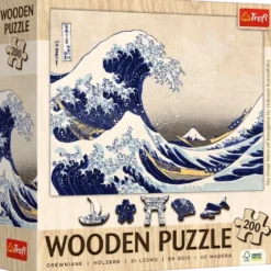 Puzzle drewniane 200 - Wielka Fala w Kanagawie, Hokusai Katsushika