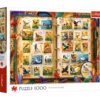Puzzle 1000 Kolekcja znaczków - atlas ptaków