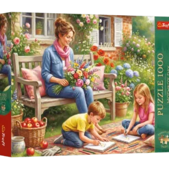 Puzzle 1000 Mother's Day: Rodzina w ogrodzie