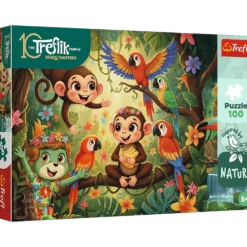 Puzzle 100 Rodzina Treflików - Małpki i przyjaciele