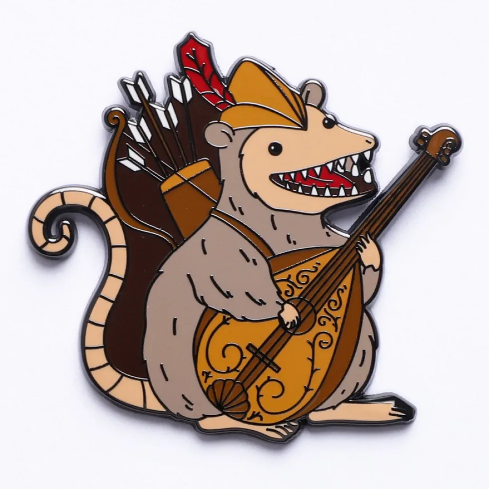 Quest's Reward Fine Art Pins: Melody Nightsong-Opossum Bard