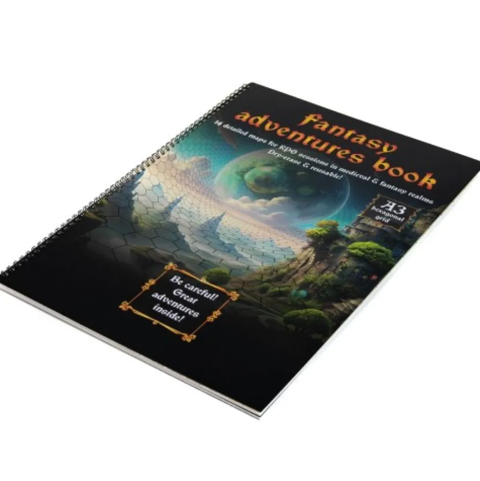 RPG Book: Fantasy Adventures - A3 siatka heksagonalna
