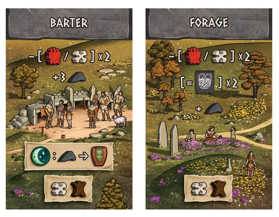 Skara Brae: KS Promo Action Tiles – Barter & Forage
