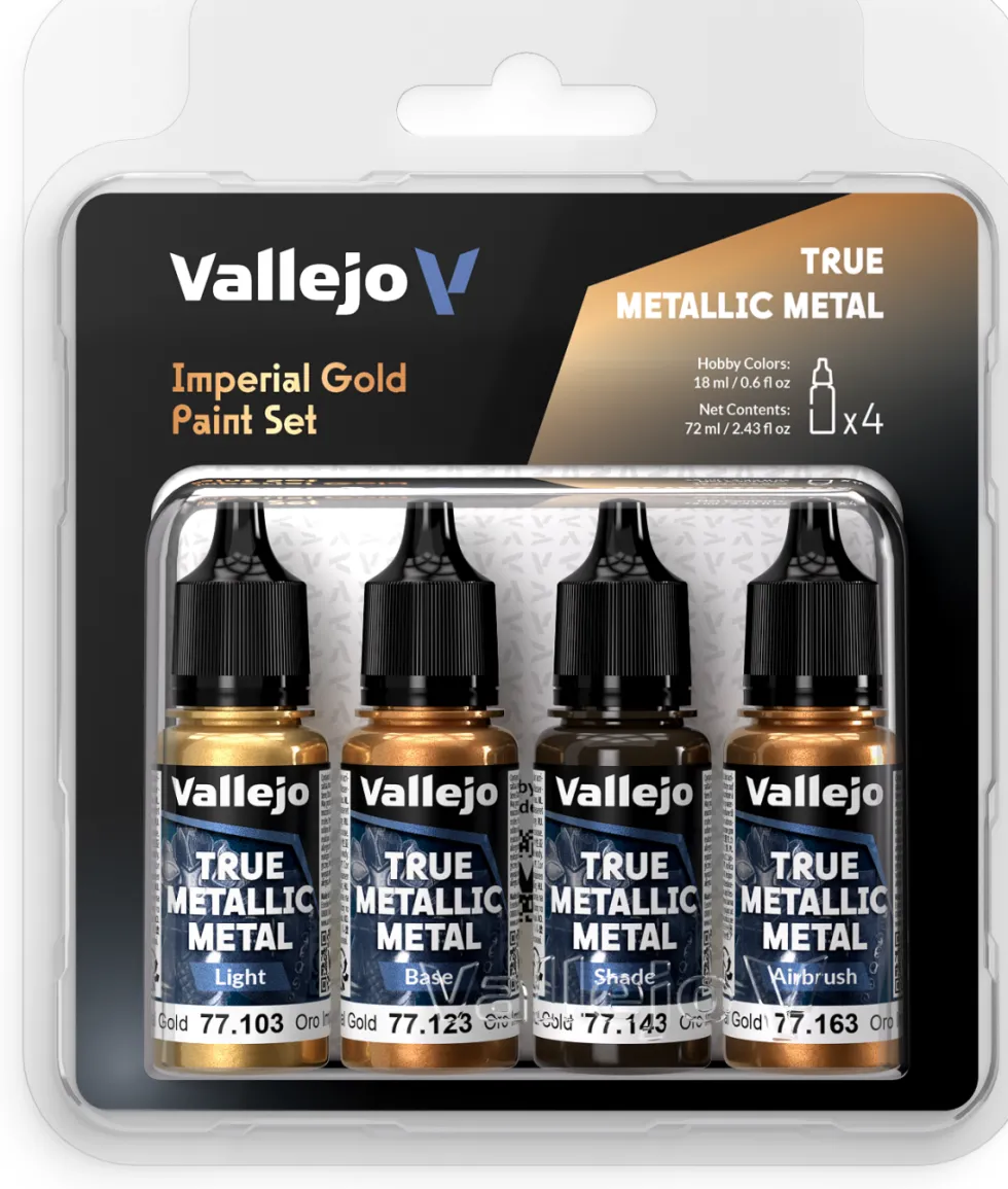 Vallejo: True Metallic Metal - Imperial Gold Paint Set