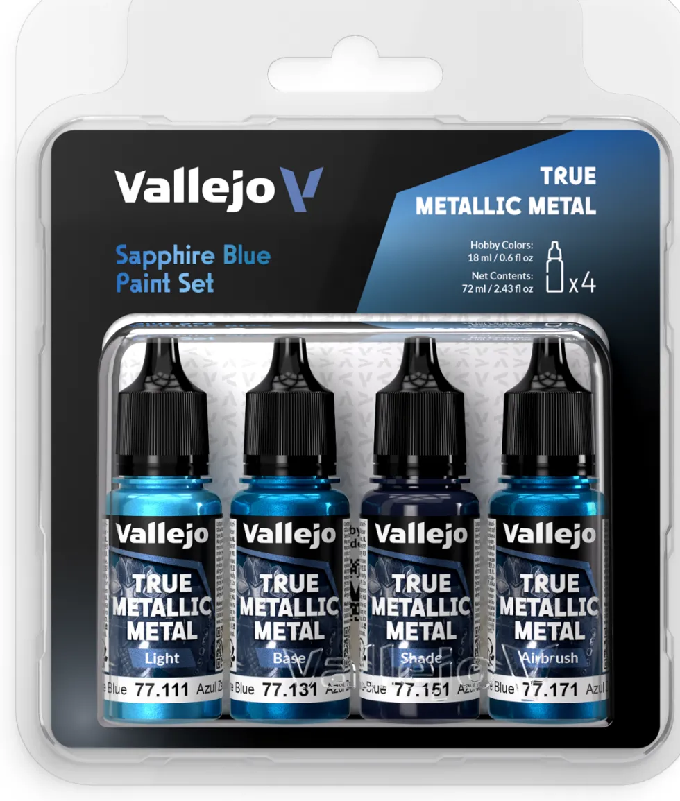 Vallejo: True Metallic Metal - Sapphire Blue Paint Set
