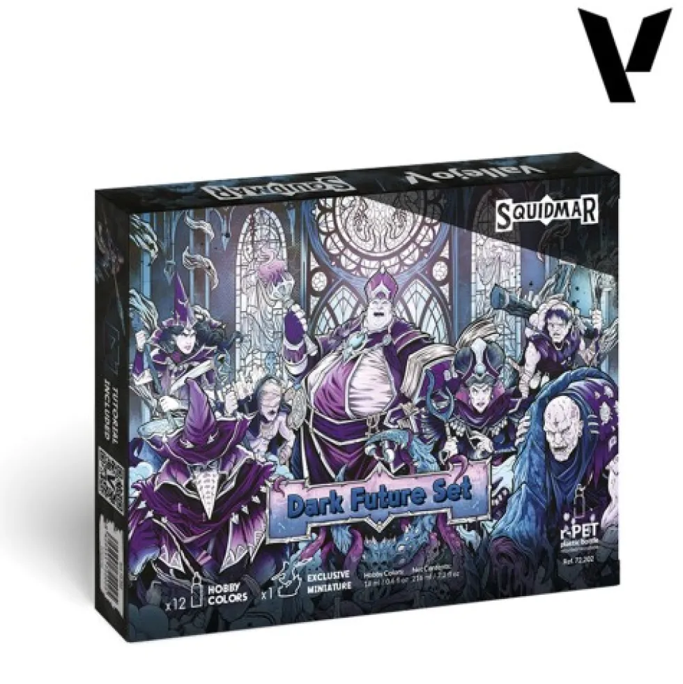 Vallejo: Zestaw Dark Future Paint (Squidmar) - 12 farb Game Color + figurka Kiranti