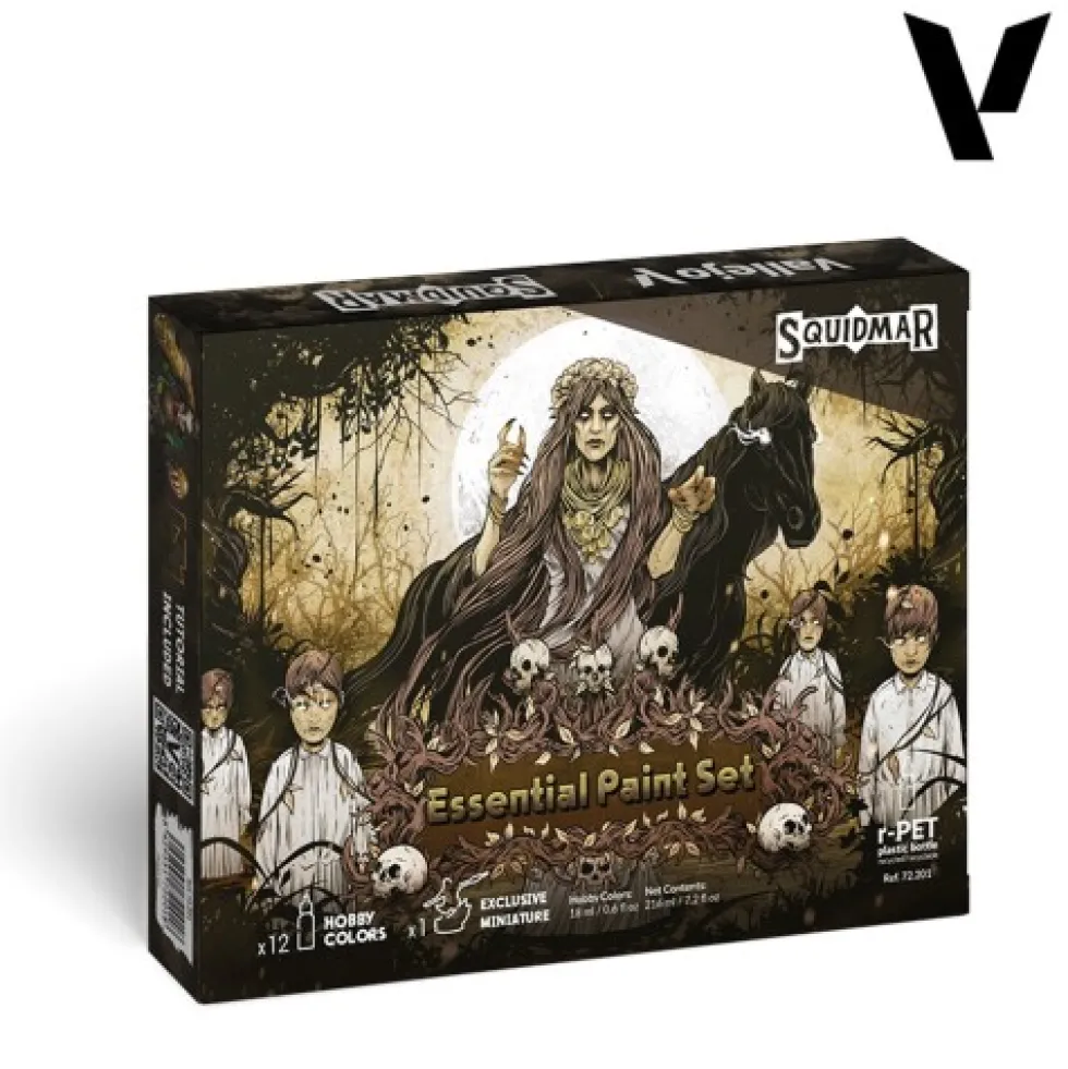 Vallejo: Zestaw Essential Paint (Squidmar) - 12 farb Game Color + figurka Duukhas