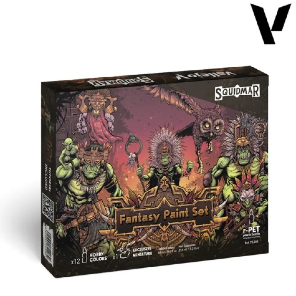 Vallejo: Zestaw Fantasy Paint (Squidmar) - 12 farb Game Color + figurka Myandar