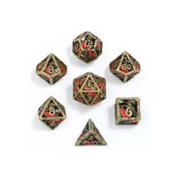 Zestaw kości: Dragon's Hymn Hollow Metal - Gold