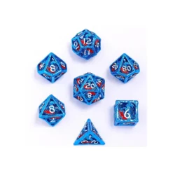 Zestaw kości: Dragon's Hymn Hollow Metal - Blue