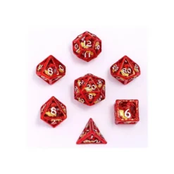 Zestaw kości: Dragon's Hymn Hollow Metal - Red
