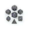 Zestaw kości: Solid Metal Dragon - Gunmetal w/Purple