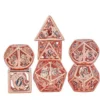 Zestaw kości: Solid Metal Dragon Polyhedral - Brushed Rose Gold