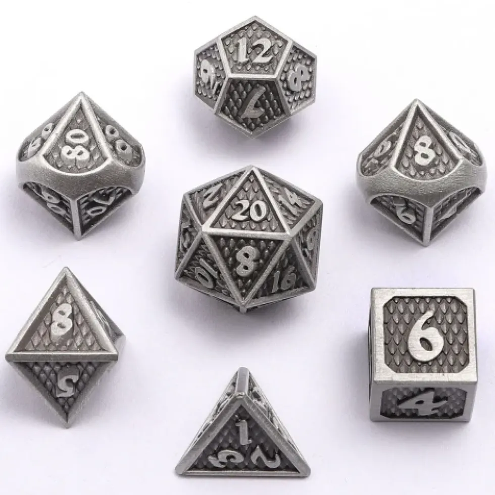 Zestaw kości: Solid Metal Mini Behemoth - Brushed Silver
