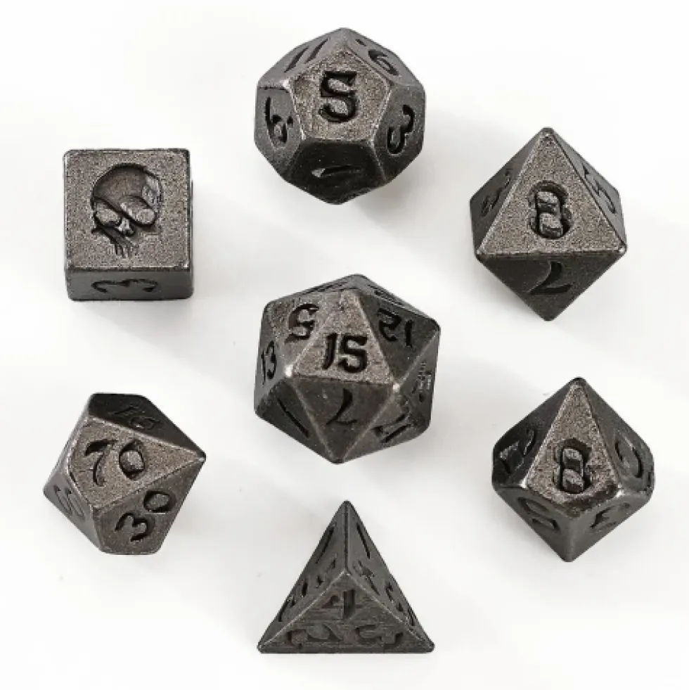 Zestaw kości: Unseelie Mini Metal RPG - Ancient Silver