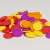 Zestaw plastikowych monetek kolorowych