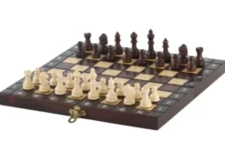 Zestaw Szkolny Drewniany (28x28cm) - szachy + warcaby + backgammon